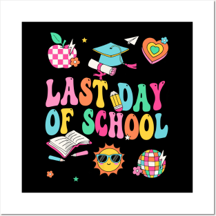 Happy Last Day Of School Teacher Boy Girl Grad Hello Summer Posters and Art